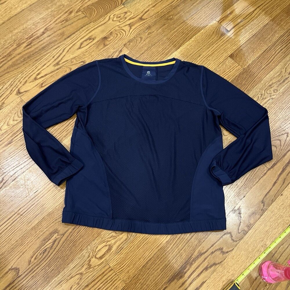 Champion C9 Navy athletic training Long Sleeve‎ Elastic banded bottom Mesh Shirt
